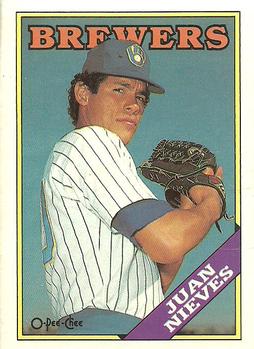 1988 O-Pee-Chee Baseball Cards 104     Juan Nieves